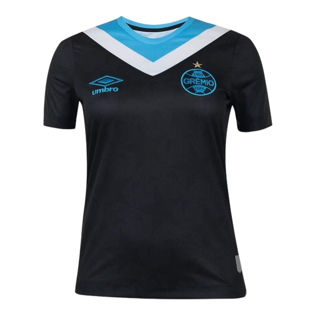 Camisa Grêmio III 24/25 -  Umbro Feminina - Preta com detalhes em azul e branco