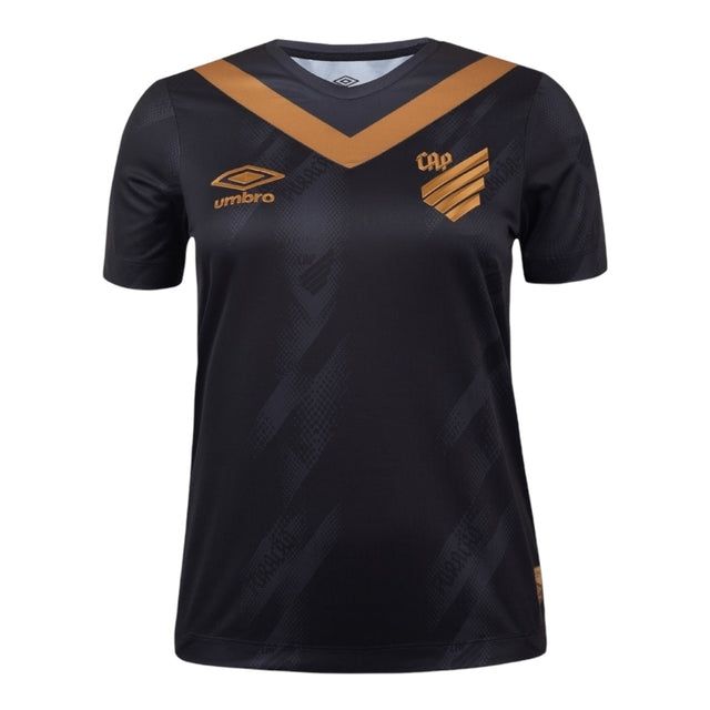 Camisa Athletico Paranaense III 24/25 -  Umbro Feminina - Preta com detalhes em dourado