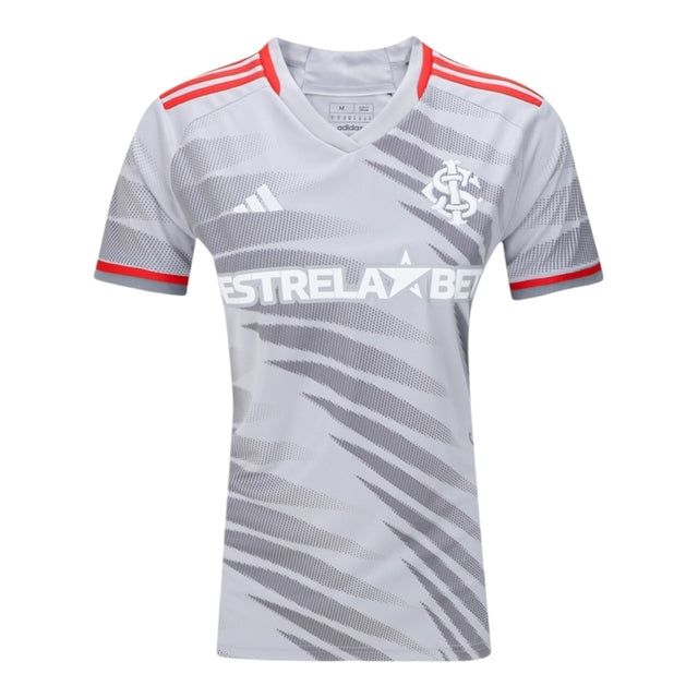 Camisa Internacional III 24/25 -  Adidas Feminina - Cinza com detalhes em vermelho