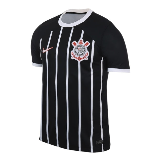 Camisa Corinthians II 23/24 - Torcedor Nike Masculina - Preta com detalhes listras brancas