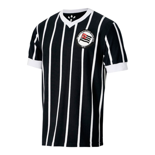 Camisa Retrô Corinthians 1919 - Masculina - Preta com listras brancas