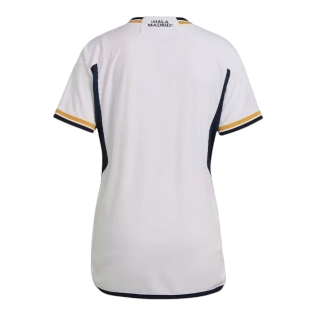Camisa Real Madrid I 23/24 - Adidas Feminina - Branca com detalhes em amarelo e azul