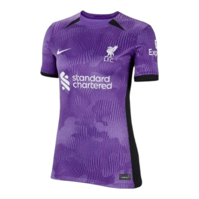 Camisa Liverpool III 23/24 -  Nike Feminina - Roxa com detalhes em preto