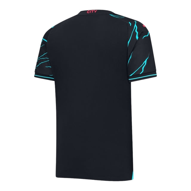 Camisa Manchester City III 23/24 - Torcedor Puma Masculina - Preta com detalhes em azul