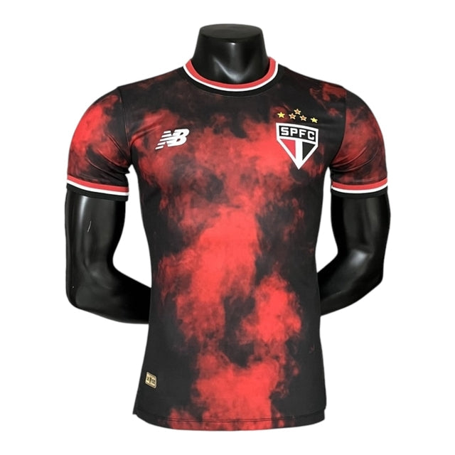 Camisa São Paulo III 24/25 - Jogador New Balance Masculina - Vermelha com detalhes em preto