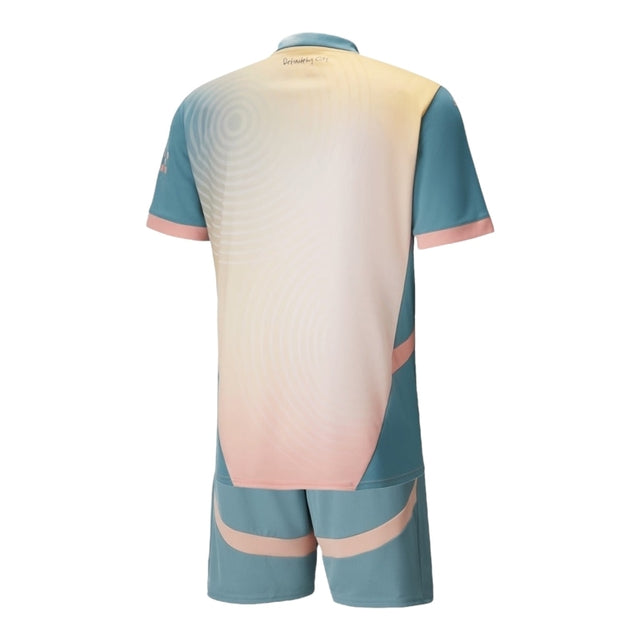 Kit Infantil Manchester City IV 24/25 - Puma - Bege e azul
