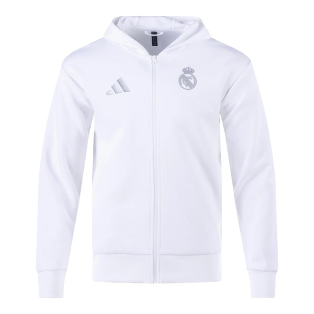 Jaqueta Corta-Vento Real Madrid 24/25 - Masculina Adidas - Branca