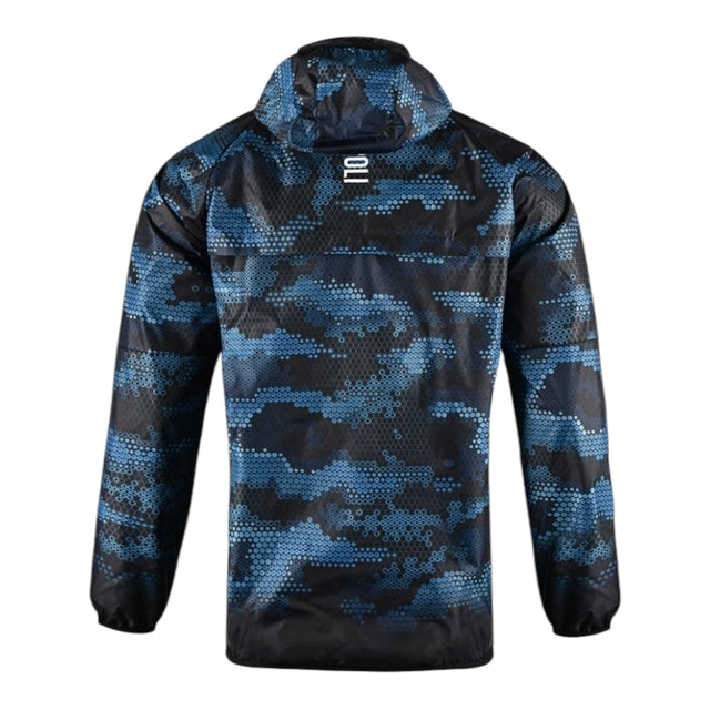 Jaqueta Corta-Vento Napoli Treino 24/25 - Masculina EA7 - Preta com detalhes em azul