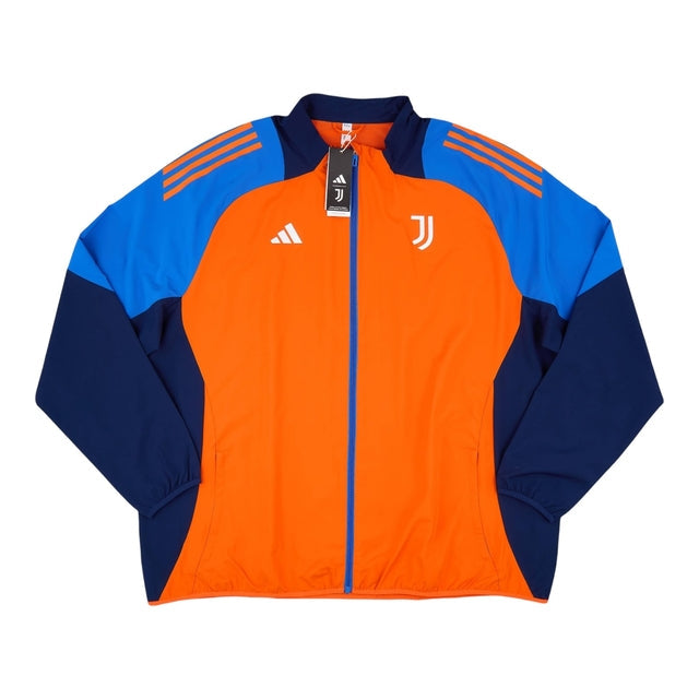 Jaqueta Corta-Vento Juventus Treino 24/25 - Masculina Adidas - Laranja com detalhes em azul