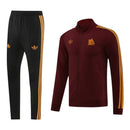 Conjunto Roma 24/25 - Masculino Adidas - Vinho e preto com detalhes em amarelo