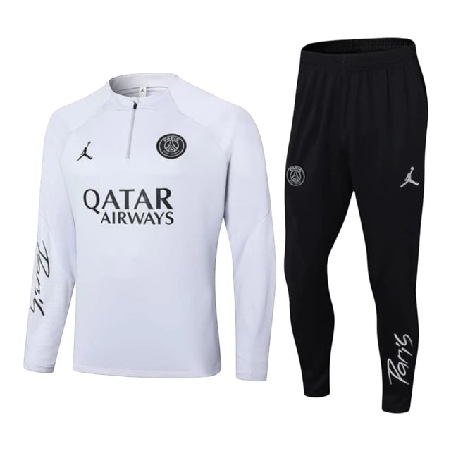 Conjunto Paris Saint German 24/25 - Masculino Jordan - Branco e preto