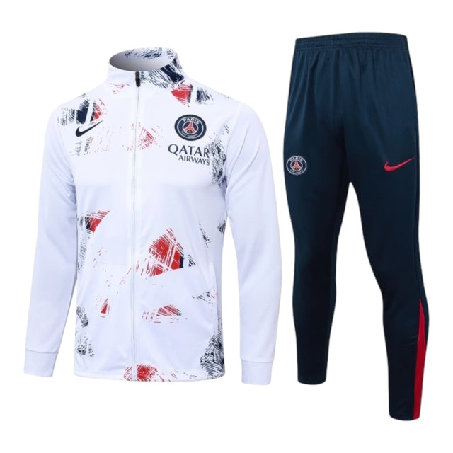 Conjunto Paris Saint German II 24/25 - Masculino Nike - Branco com detalhes em vermelho e azul