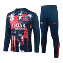 Conjunto Paris Saint German Pré-jogo 24/25 - Masculino Nike - Azul com detalhes em vermelho e branco