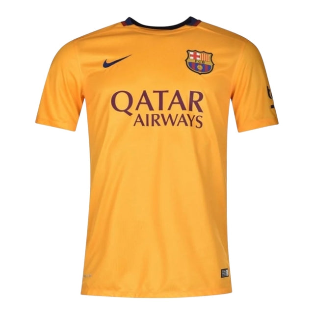 Camisa Retrô Barcelona II 2015/16 - Masculina Nike - Amarela com detalhes em azul e vermelho