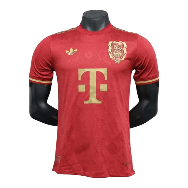 Camisa Bayern de Munique Edição especial Aniversário de 125 anos 25/26 - Jogador Adidas Masculina - Vinho com detalhes em dourado