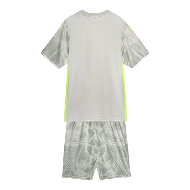 Kit Infantil Palmeiras Goleiro III 25/26 - Puma - Cinza com detalhes em verde neon