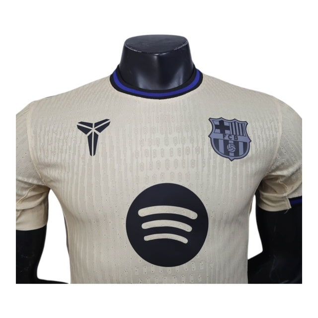 Camisa Barcelona II 25/26 - Jogador Nike Masculina - Bege com detalhes em azul e preto