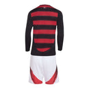 Kit Infantil Flamengo I 25/26 manga longa - Adidas - Vermelho e preto