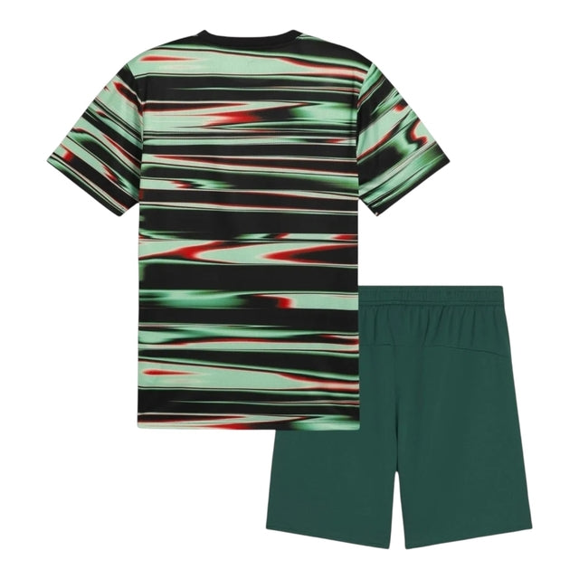 Kit infantil Seleção Portugal Pré-jogo 25/26 - Puma - Preta com detalhes em verde e vermelho