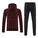 Conjunto Manchester United Treino 25/26 - Masculino Adidas - Preto com detalhes em vermelho