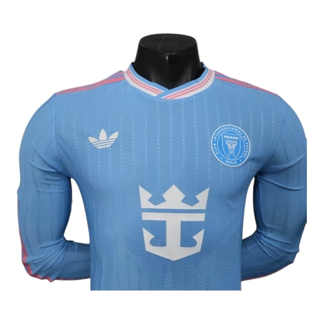 Camisa Inter Miami III 25/26 manga longa - Jogador Adidas Masculina - Azul