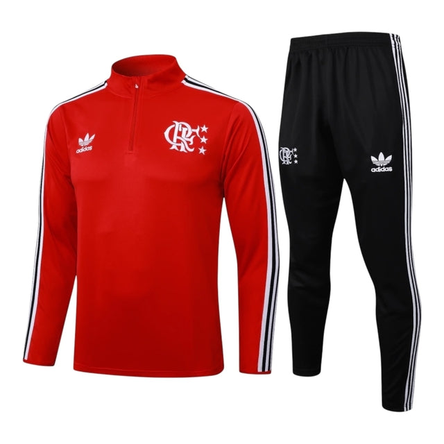 Conjunto Flamengo Treino 25/26 - Masculino Adidas - Vermelho e preto