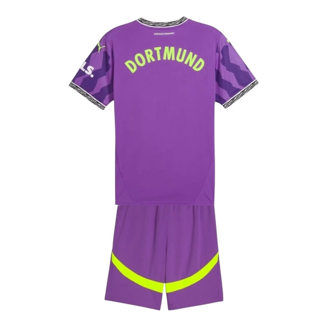 Kit infantil Borussia Dortmund Edição especial de Aniversário 25/26 - Puma - Roxo com detalhes em preto