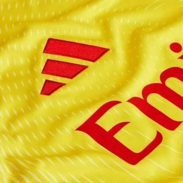 Camisa Arsenal Goleiro 25/26 - Torcedor Adidas Masculina - Amarela com detalhes em vermelho
