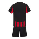 Kit Infantil AC Milan I 25/26 - Puma - Preto e vermelho com detalhes em cinza