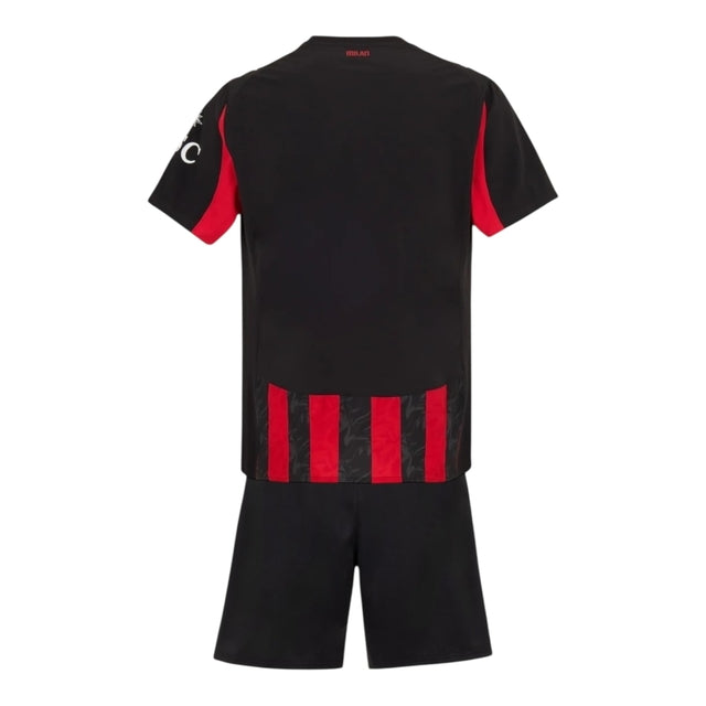 Kit Infantil AC Milan I 25/26 - Puma - Preto e vermelho com detalhes em cinza