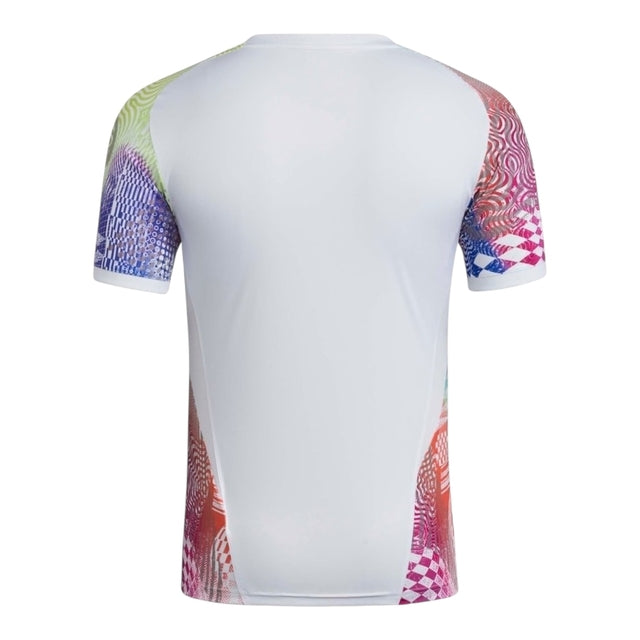 Camisa Inter Miami Pré-jogo 25/26 - Torcedor Adidas Masculina - Branca com detalhes coloridos
