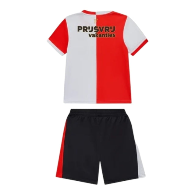 Kit Infantil Feyenoord I 25/26 - Castore - Branco e vermelho e preto