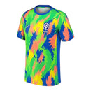 Camisa Seleção Brasileira Pré-jogo 25/26 - Torcedor Nike Masculina - Azul com detalhes em amarelo e verde