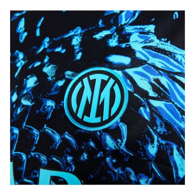 Camisa Inter de Milão Pré-jogo 25/26 - Torcedor Nike Masculina - Preta com detalhes em azul