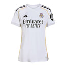 Camisa Real de Madrid I 25/26 -  Adidas Feminina - Branca com detalhes em cinza e amarelo