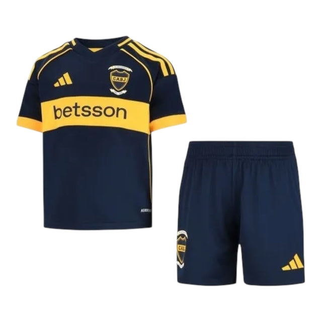 Kit Infantil Boca Juniors I 25/26 - Adidas - Azul com detalhes em amarelo