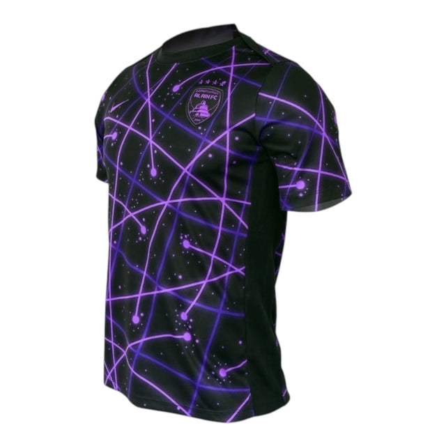 Camisa Al Ain Pré-jogo 25/26 - Torcedor Puma Masculina - Preta com detalhes em roxo