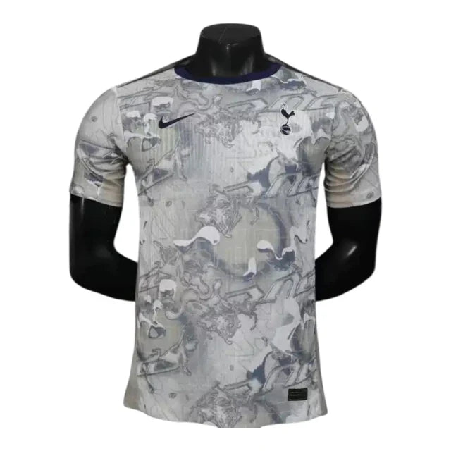 Camisa Tottenham Pré-jogo 25/26 - Jogador Nike Masculina - Branca com detalhes em cinza e azul