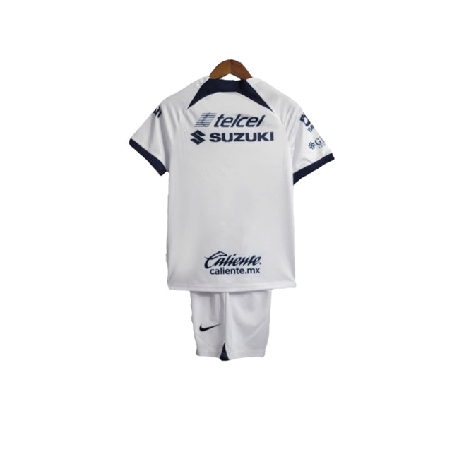 Kit Infantil Pumas do México II 23/24 - Nike - Branco com detalhes em azul