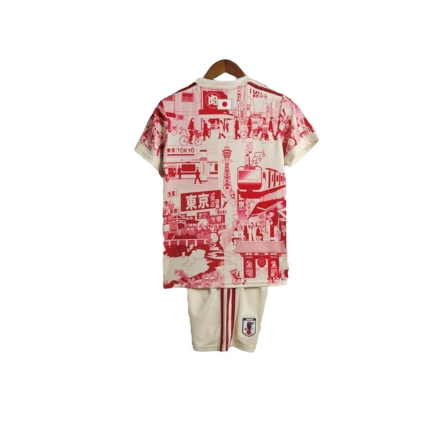 Kit Infantil Japão Edição Especial 23/24 - Adidas - Branco com detalhes em vermelho