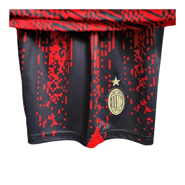 Kit Infantil AC Milan Edição especial 23/24 - Puma - Preto com detalhes em vermelho e dourado