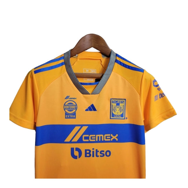 Kit Infantil Tigres I 23/24 - Adidas - Amarelo com detalhes em azul
