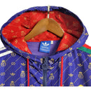 Jaqueta Corta-Vento Real Madrid 23/24 - Masculina Adidas colab com Gucci - Azul com detalhes em amarelo e verde e vermelho
