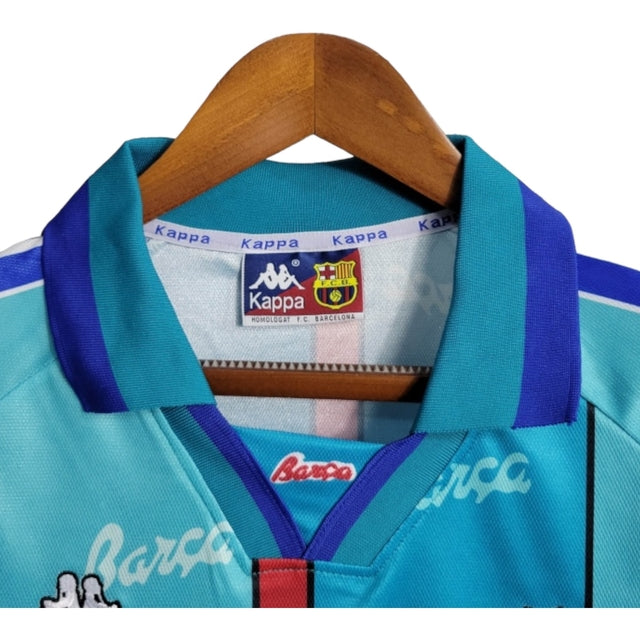 Camisa Retrô Barcelona II 95/97 - Masculina Kappa - Azul com detalhes em vermelho