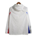 Jaqueta Corta-Vento Barcelona 23/24 - Branca com detalhes em vermelho e azul