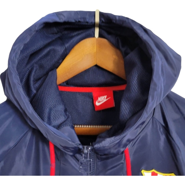 Jaqueta Corta-Vento Barcelona 23/24 - Azul com detalhes em vermelho