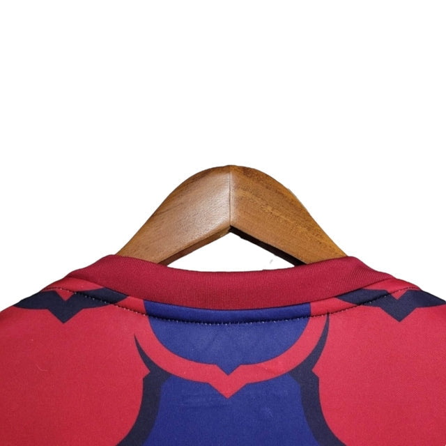Camisa Barcelona Pré jogo 24/25 - Torcedor Nike Masculina - Azul e vermelha