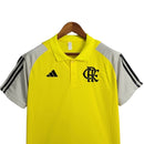 Camisa Flamengo Treino 24/25 polo - Torcedor Adidas Masculina - Amarela com detalhes em preto e cinza