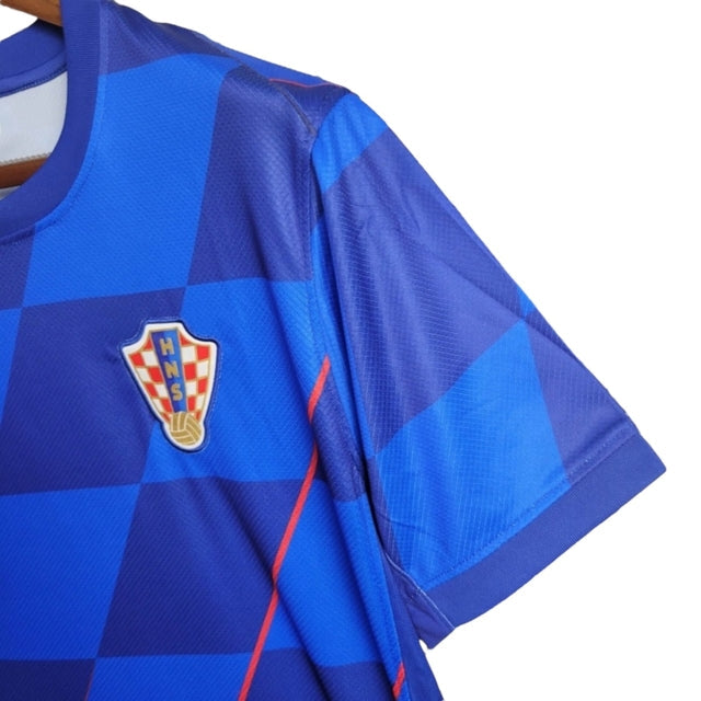 Camisa Seleção da Croácia II 24/25 - Torcedor Nike Masculina - Azul com detalhes em vermelho