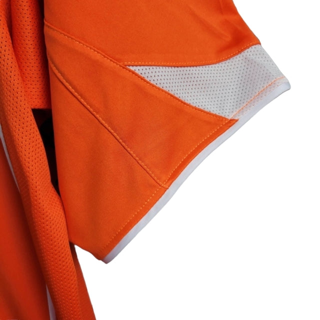 Camisa Retrô Seleção da Holanda I 2004 - Masculina Nike - Laranja com detalhes em branco